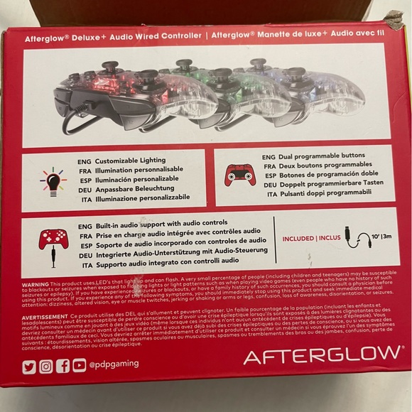 New Prismatic Afterglow Wired Nintendo Switch Controller - Picture 2 of 2